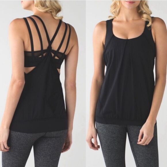 Lululemon Nouveau Limits Tank Sports Bra Duo Black - Picture 1 of 9